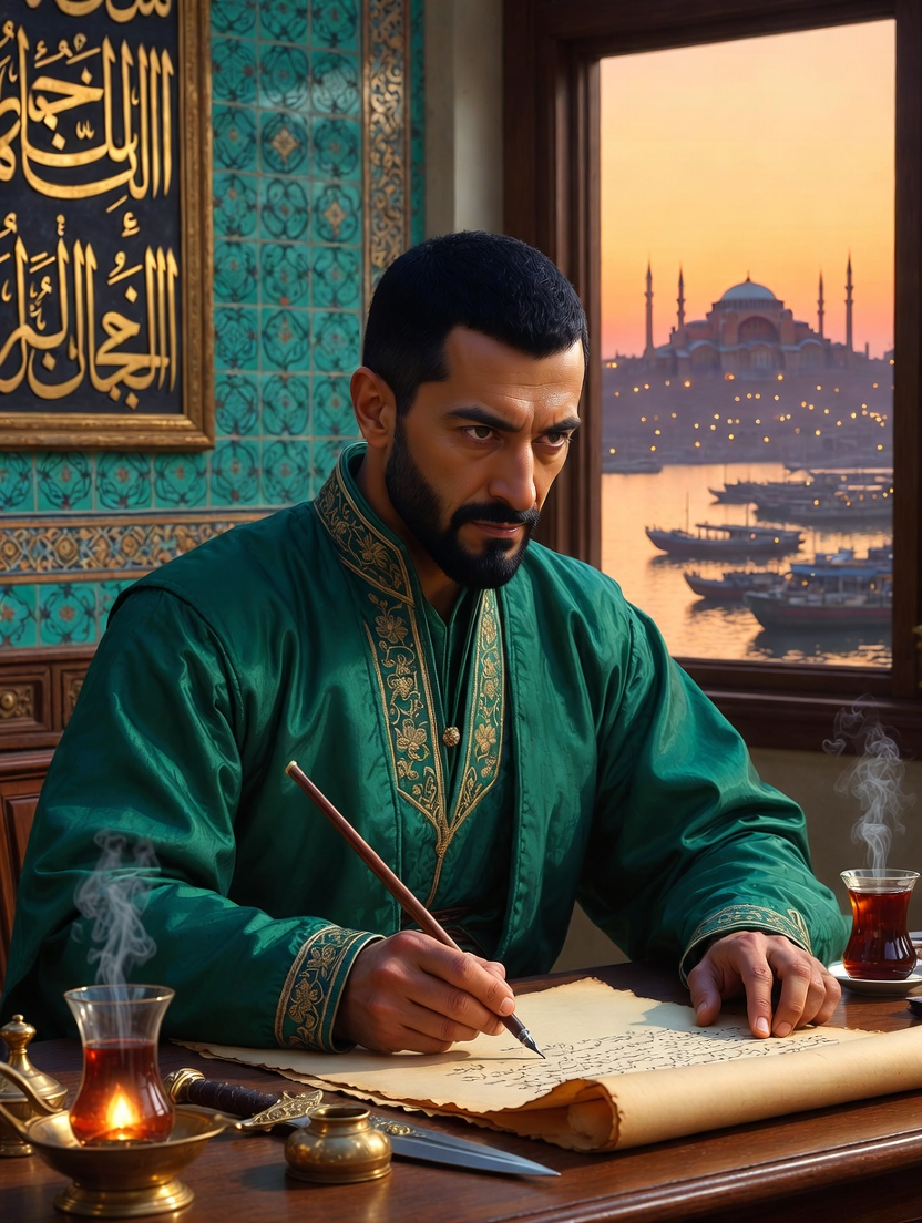 Hattat Hamza "Mürekkep" (Osmanlı Gizli Teşkilatı Ajanı) - AI Character Card